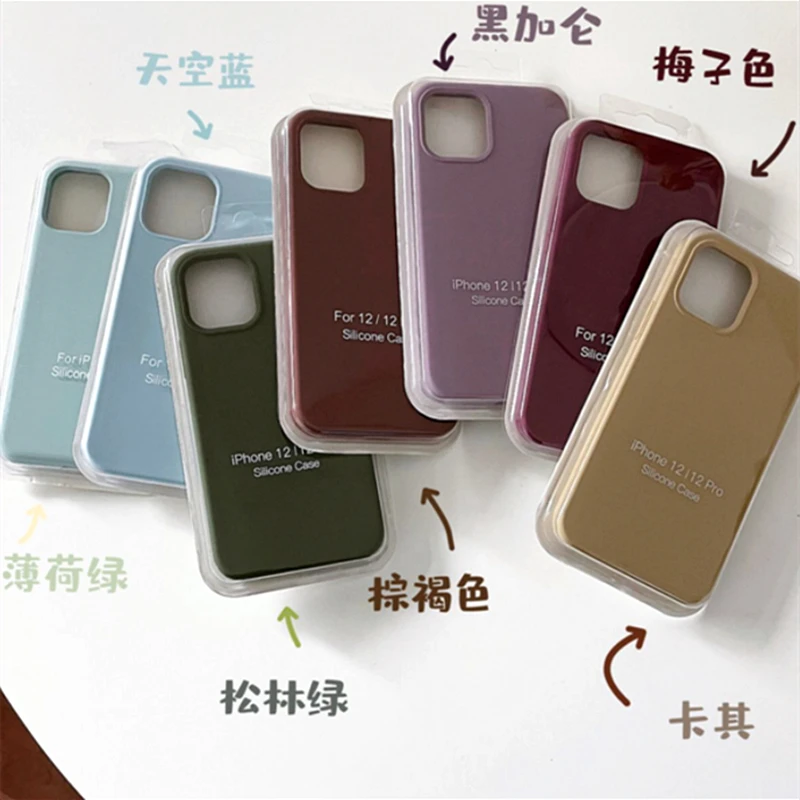 

Liquid Silicone Soft Case For iphone 11Cases 12Pro MAX 12mini XS MAX XR X 7 8Plus Luxury Matte Waterproof Dust-proof Phone Cover
