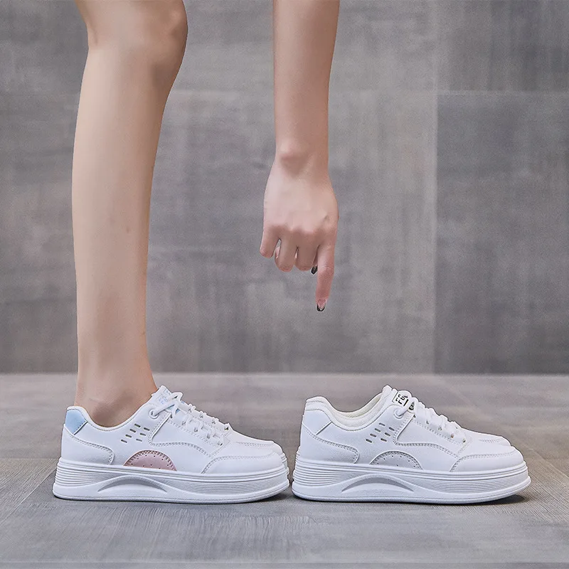 Fall 2021 new ins Korea based white shoe running sneakers breathable recreational shoe XQ806 increased female students