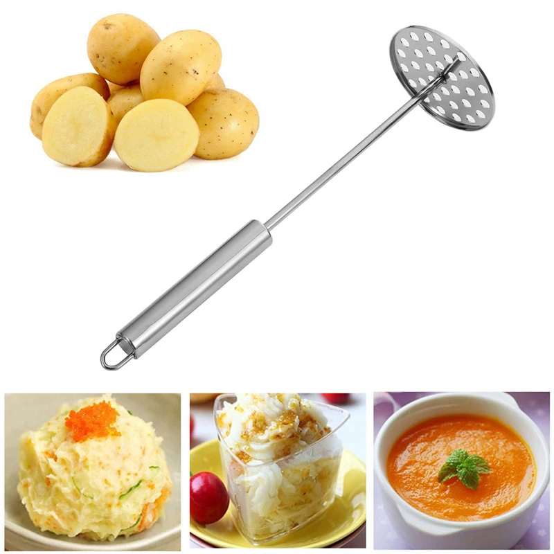 

1Pc Potato Masher Ricer Puree Juice Maker Potato Pusher Smooth Mashed Stainless Steel Potatoes Crusher Fruit Tool kitchen gadget