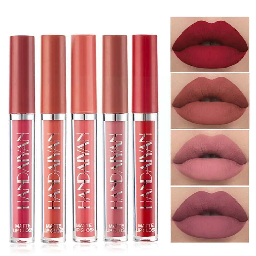 

12 Colors Matte Rose Lip Gloss Liquid Lipstick Non Matte Lip Stick Lip Gloss Cosmetic Gloss Lipstick Glaze Cup Lip L8E7