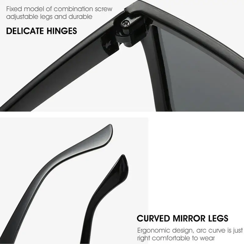 Модные большие солнцезащитные очки для женщин и мужчин квадратные с плоским верхом градиентными оттенками