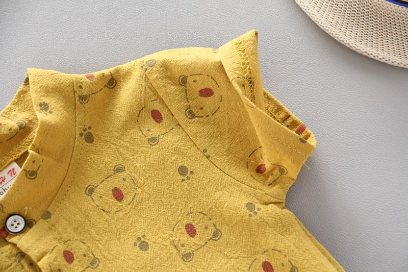 Летний комплект для маленьких мальчиков модная детская рубашка с короткими