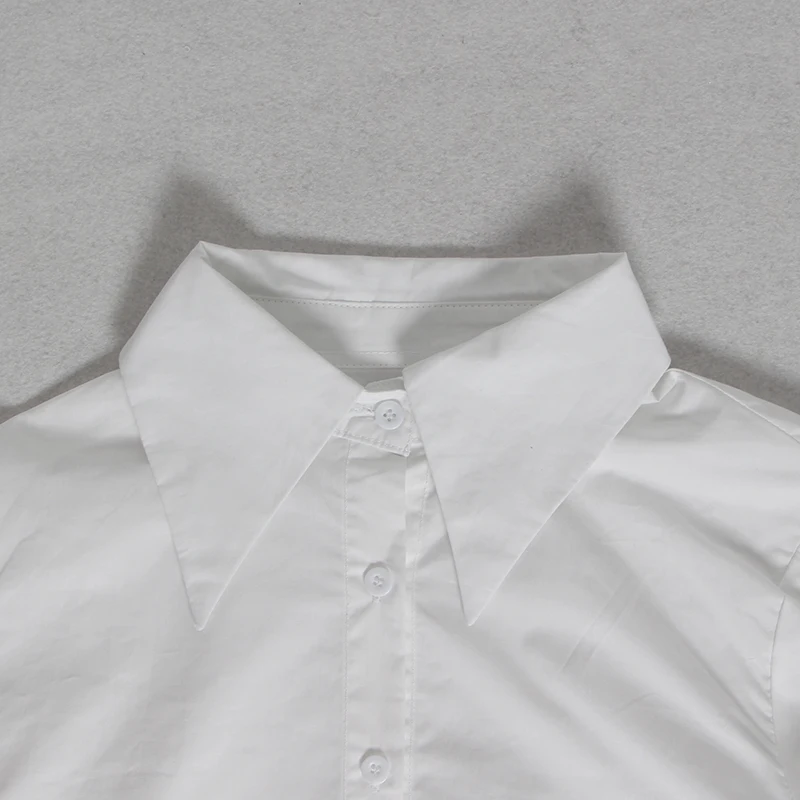 Женская рубашка CHICEVER черная Свободная с рукавом фонариком и плиссированными