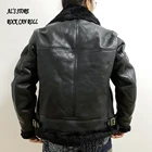 CDB3-2 Европейский Американский размер, высокое качество, супер теплое пальто из натуральной овечьей кожи, мужская куртка-бомбер из овчины B3, с мехом мериноса