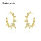 Женские серьги-кольца с шипами, из циркония, в стиле бохо, 4628