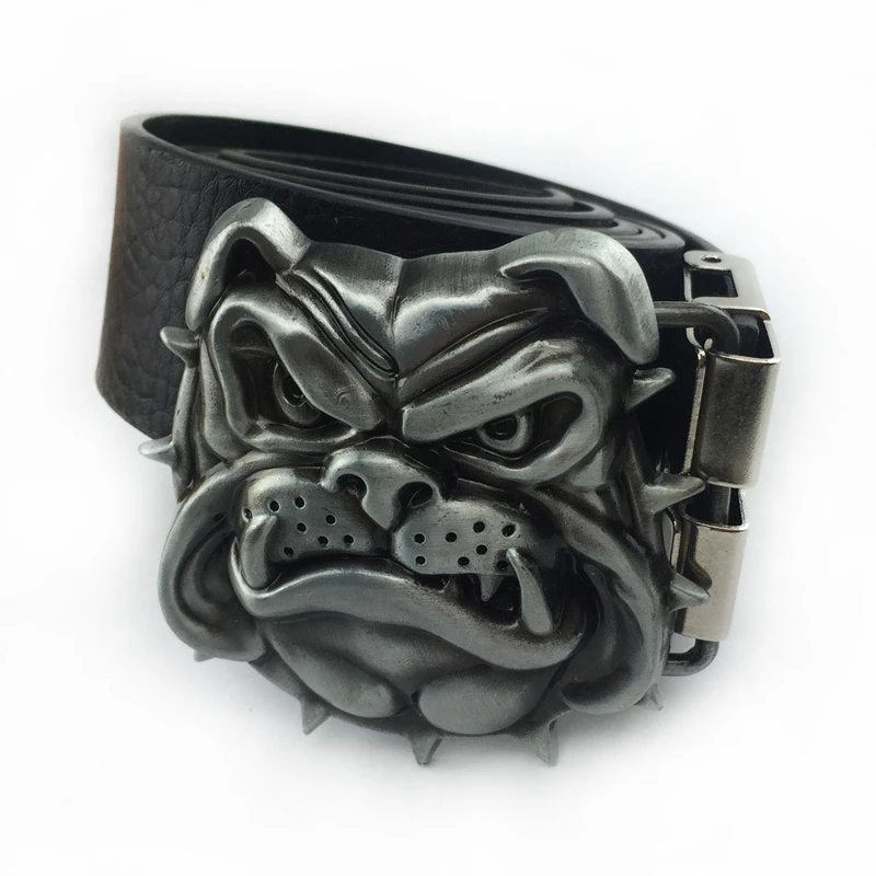 Модная стильная мужская пряжка для ремня в виде головы собаки 3D ковбойская