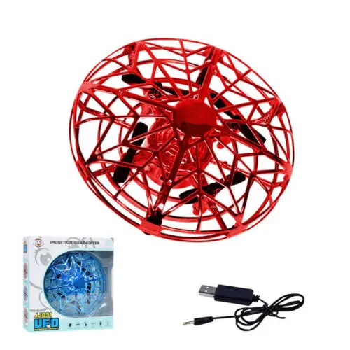 Мини Дрон Quad Индукционная Левитация НЛО детский подарок usb зарядка светодиодный