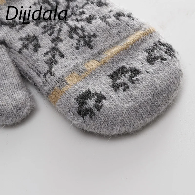 Dilidala зимние новые кашемировые женские перчатки, уличные теплые перчатки с защитой от холода, высококачественные теплые модные милые перчатки со снежинками