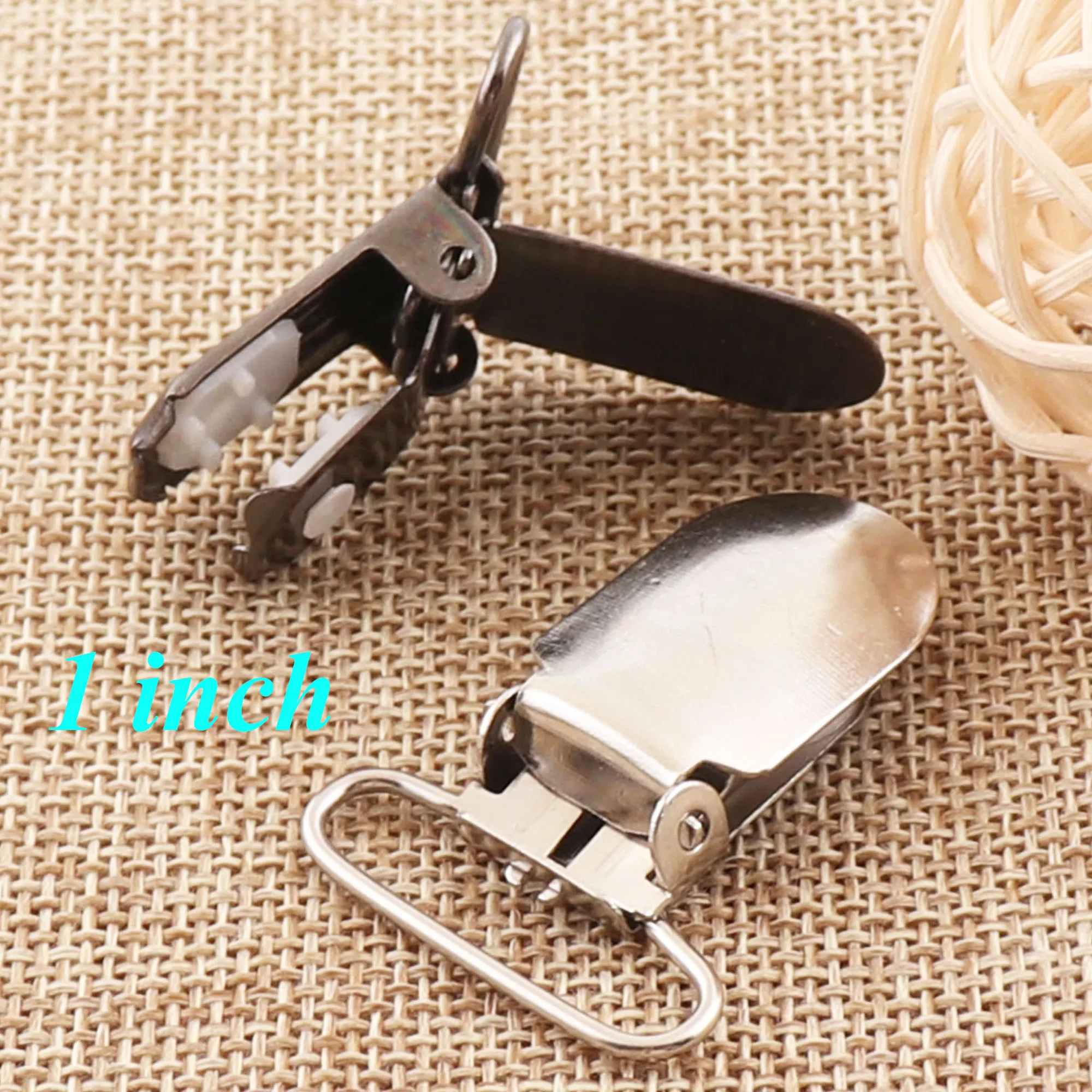 50 шт. Серебристые/черные металлические зажимы для подтяжек 1 &quotпрямоугольная