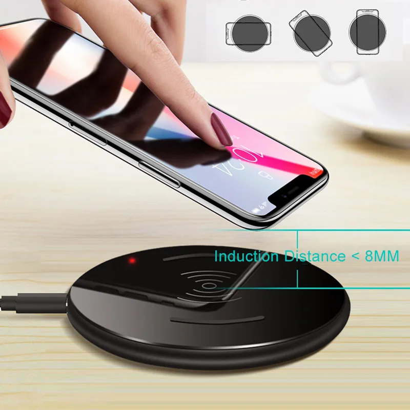 15W Wireless Charger Intelligent Induction Fast Charging Round Mount for Smartphone OD889 | Электроника