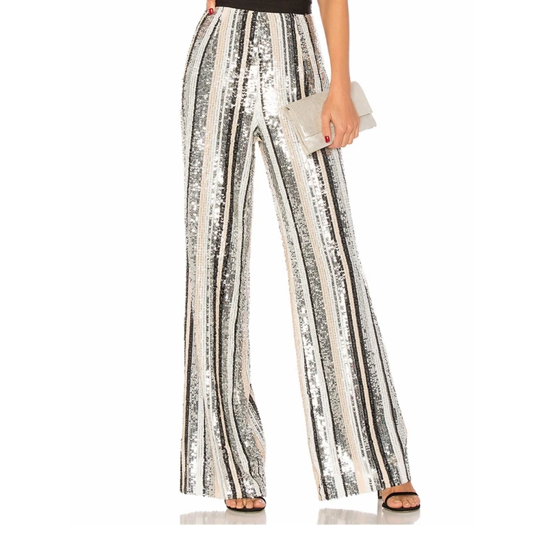 

New Fashion Hot Selling Sexy Leggings Women Sequin Long Trousers High Waist Bodycon Women Pants Outfit Causal Clothing Wholesale