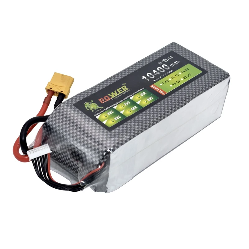 лев мощность 222 v 10400mah 45c lipo батарея дл