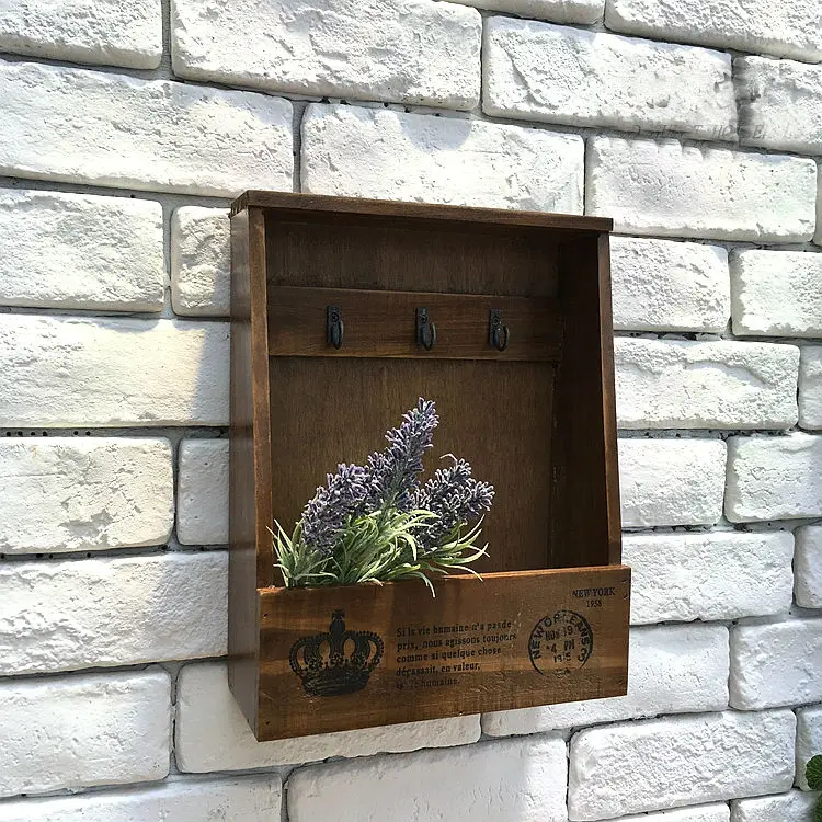 Винтажный крючок для ключей из массива дерева без отверстий подвесной брелок