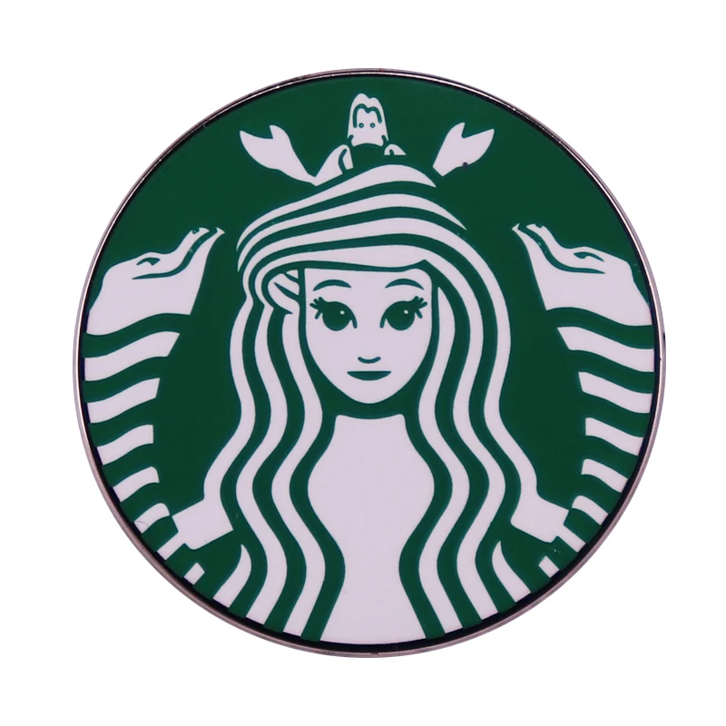 Брошь Ариэль принцесса кофе Русалка Старбакс эмалированный значок - купить по