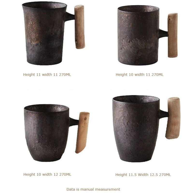 Класс кружка японского Винтаж Керамика Позолоченные застекленные деревянные