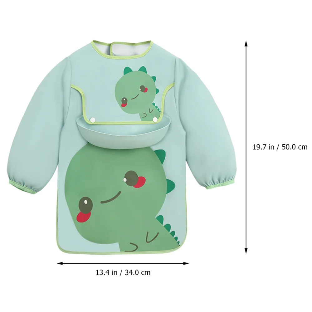 

Infant Long Sleeve Art Smock Baby Eating Clothing Printing Toddler Feeding Bib