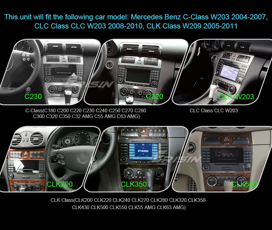 Erisin ES7718C " Android 9,0 Восьмиядерный 4 Гб ram автомобильный DVD Радио BT для Mercedes C/CLC/CLK Klasse W203 W209