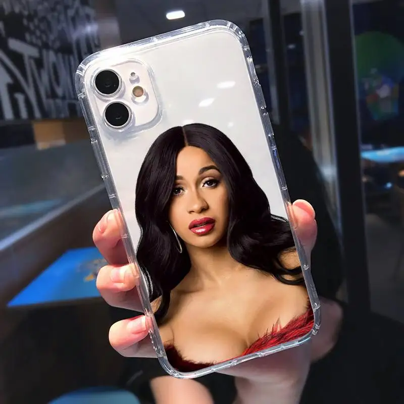 

Cardi B Phone Case Transparent soft For iphone 5 5s 5c se 6 6s 7 8 11 12 plus mini x xs xr pro max