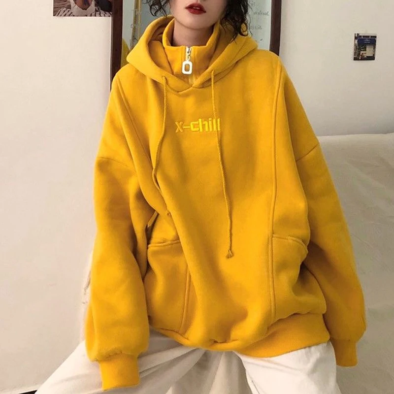 

Толстовка Женская бархатная с длинным рукавом, свитшот с капюшоном и вышивкой надписью, большие размеры, Осень-зима