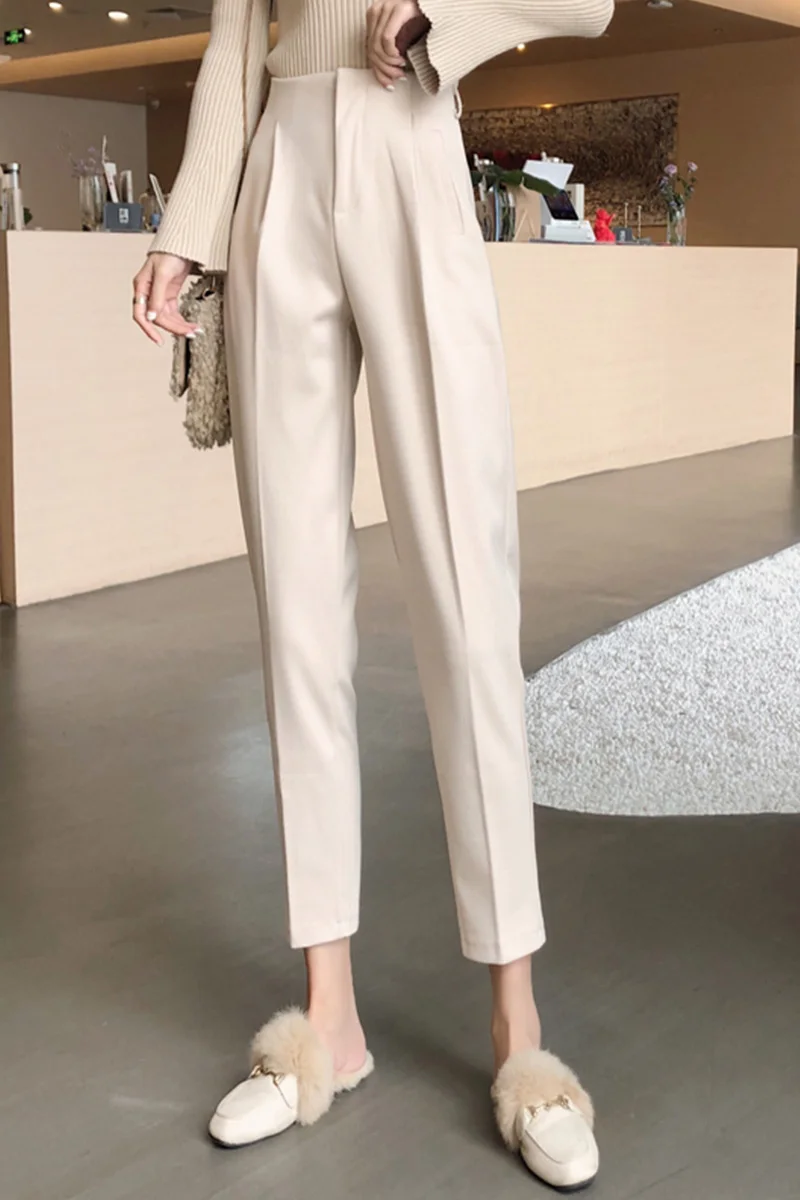 

Temperament Casual Pants Autumn New Ins Fried Street Versatile Harun Pants Retro Straight Pants High Waist Pants Women