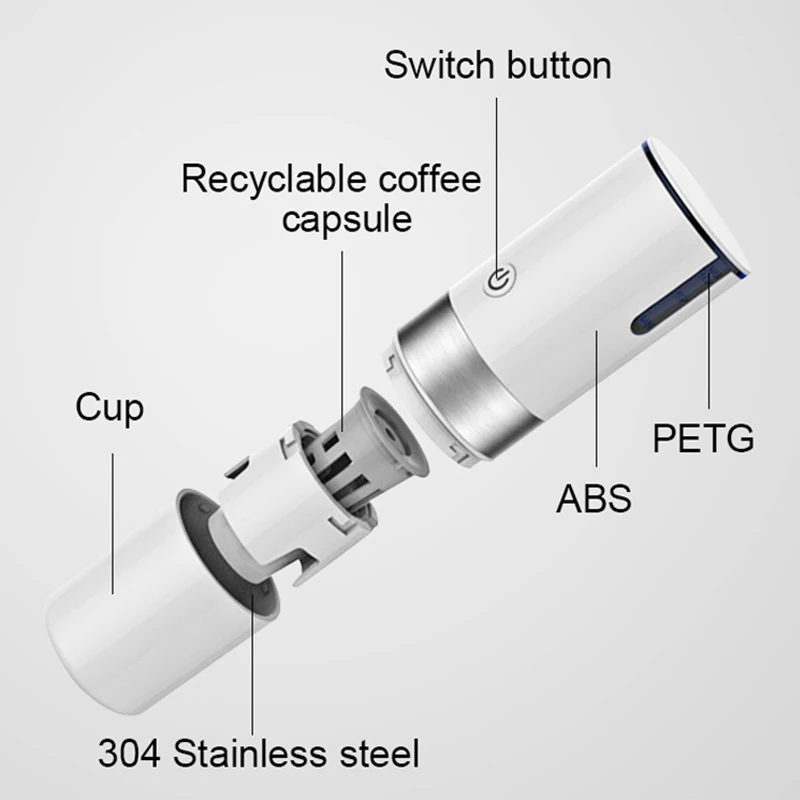 

ZZUOM Car Coffee Machine for Portable Automatic 200ml Expresso Maker K Cop Pod Capsule Espresso American Coffee Machine