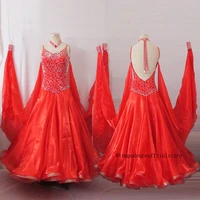 women swing tango waltz smooth us8 dance competition dress gradation ballroom dance dress red ballroom dance dress