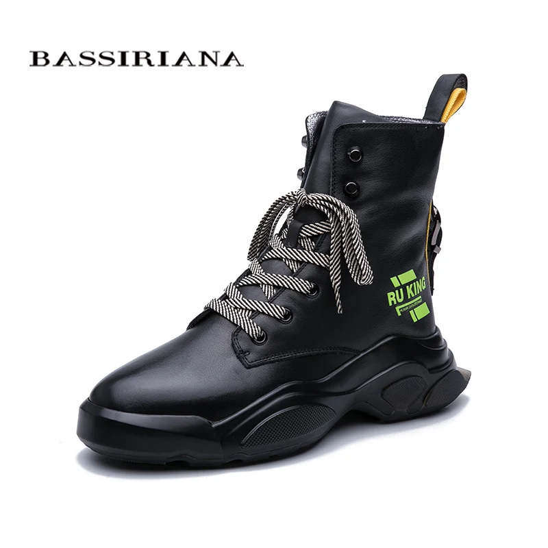 BASSIRIANA2019 новые зимние женские туфли Martin сапоги кожаные Европа и Америка дикие