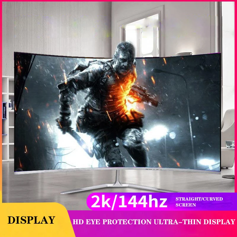 Новый изогнутый монитор для компьютера с высоким разрешением 2k32 дюйма 144 Гц 24/27/32