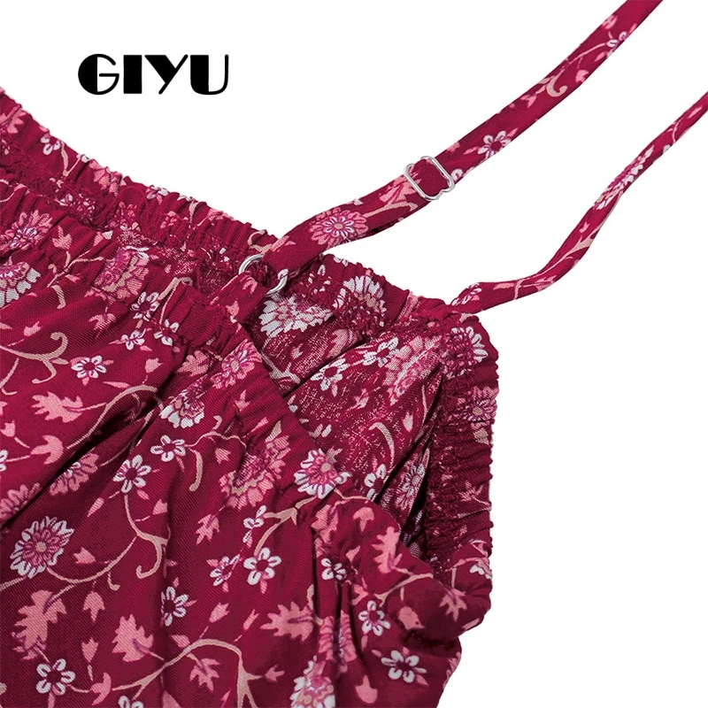 GIYU летнее женское платье без рукавов с оборками богемное праздничное Макси на