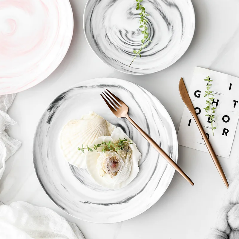 Креативная керамическая тарелка для завтрака Западная стейка торта домашняя