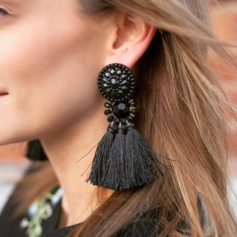 

Bohemia Statement Tassel EarringsDrop Earrings for Women Wedding Long Fringed Earrings Jewelry Gift