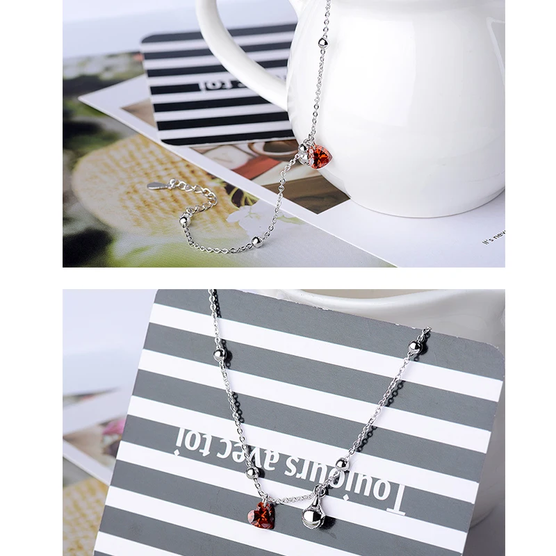 LicLiz новинка Стерлинговое Серебро 925 пробы красное сердце циркон кристалл