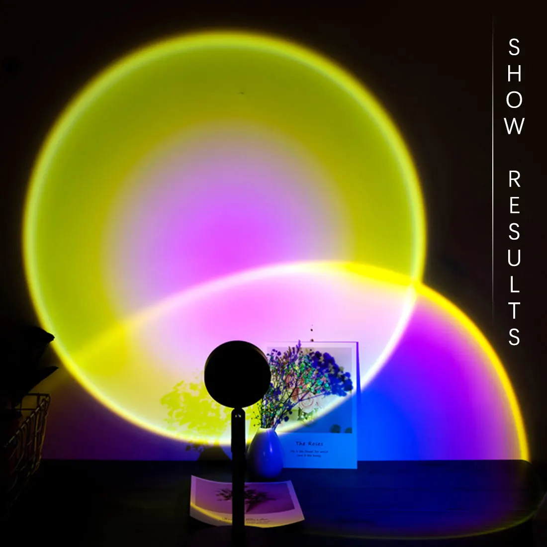 

Rainbow Sunset Projector Lamp Atmosphere Night Coffee Shop Projection Lights Children Bedroom Cute Night Sunset Projection Light