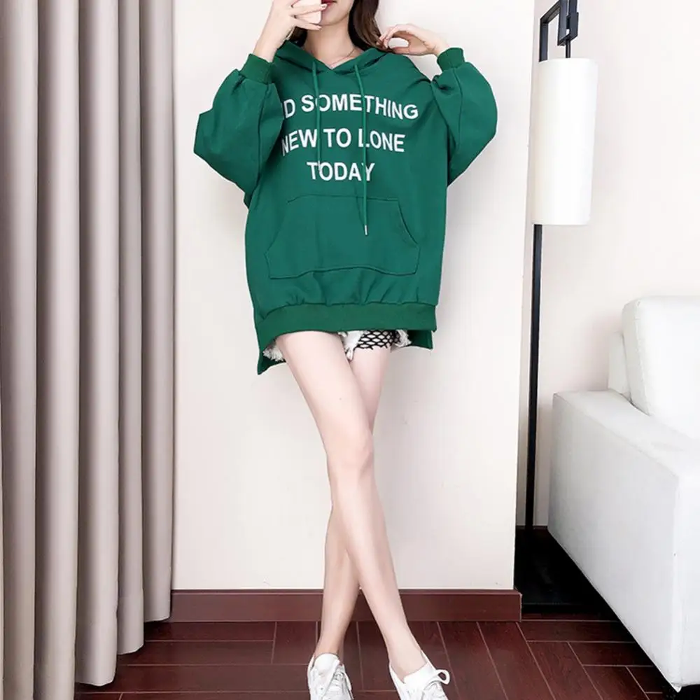 

Women Autumn Fashion Loose Hoodie Letter Print Long Sleeve Hooded Sweatshirt