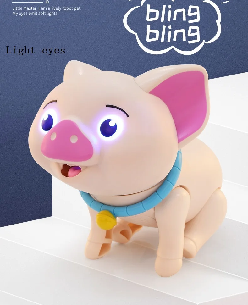 Интерактивные игрушки умная собака кошка свинья игрушки милые животные Робот СВЕТОДИОДНЫЙ звук глаза умные электронные игрушки для домашних животных для детей