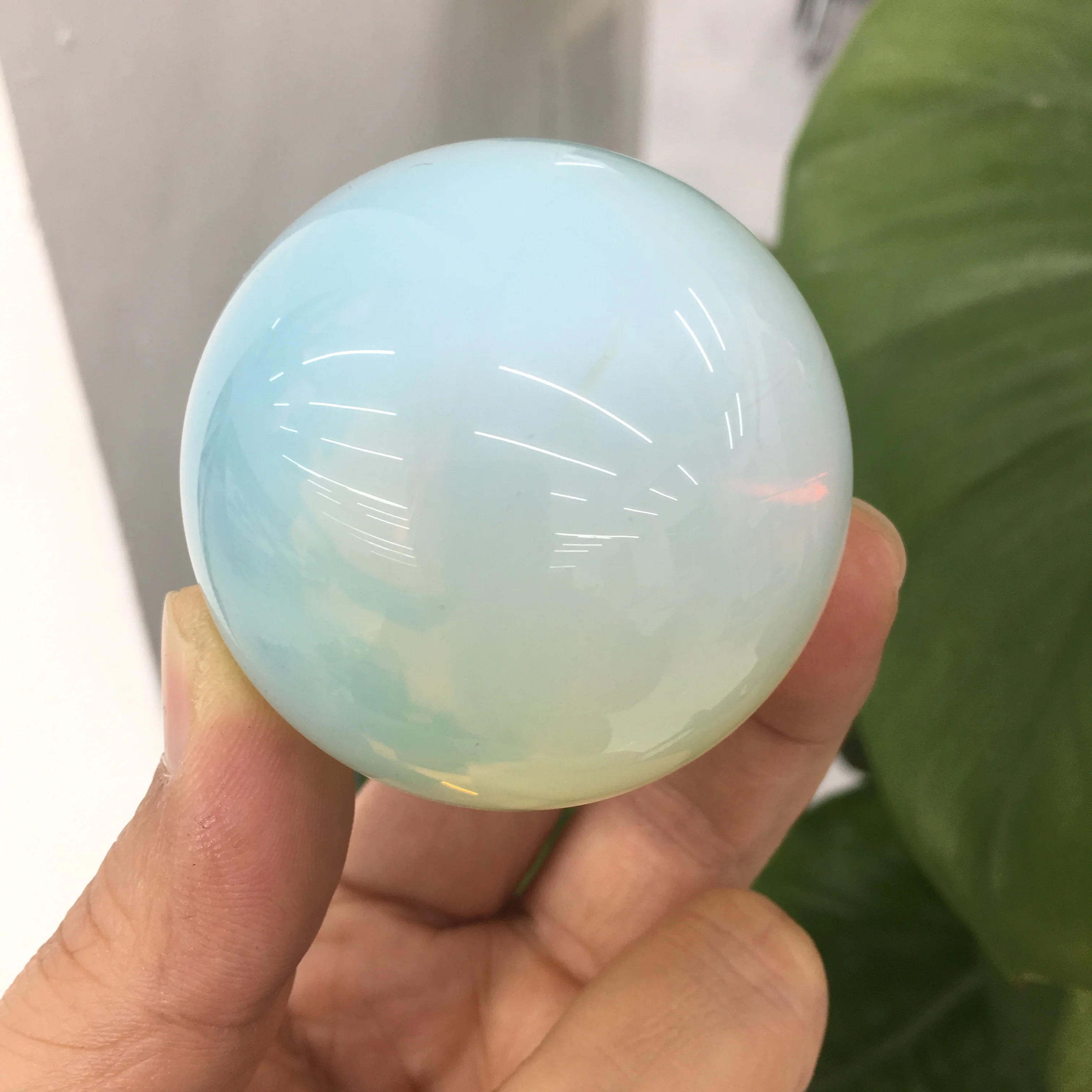 

Natural white opal crystal ball Mineral ball energy healing ball decoration