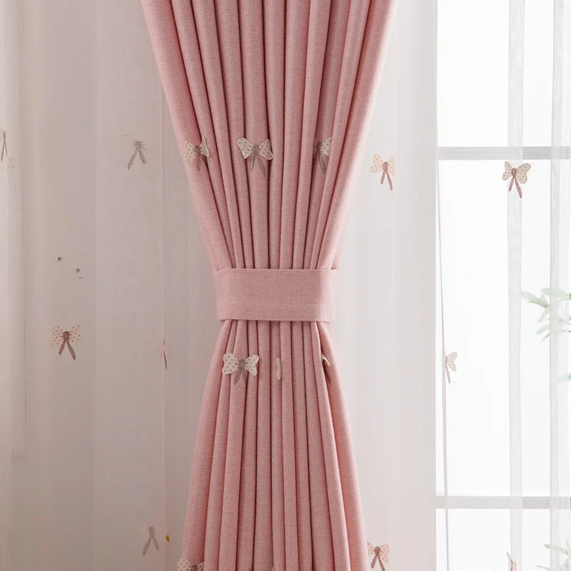 Корейские современные занавески с вышивкой бабочки Милая принцесса девочка