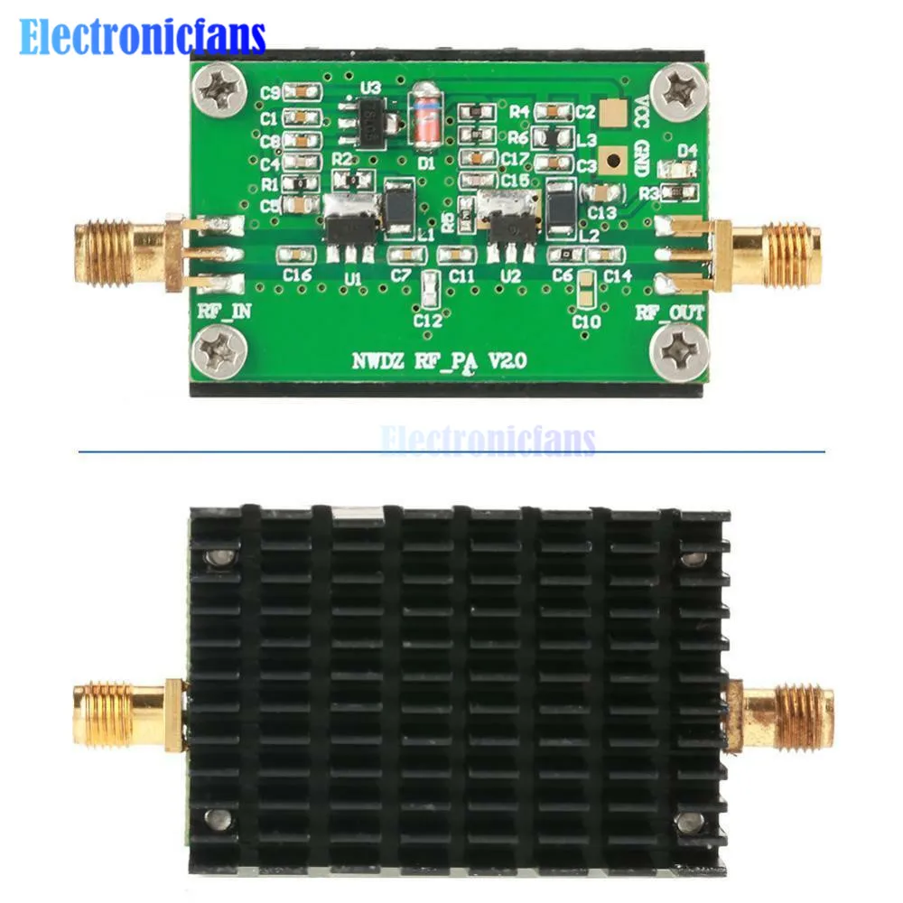 2MHZ-700MHZ RF Power Amplifier 3W 20dB Low Noise Broadband RF Power Amplification Module for HF VHF UHF FM Transmitter Radio images - 6