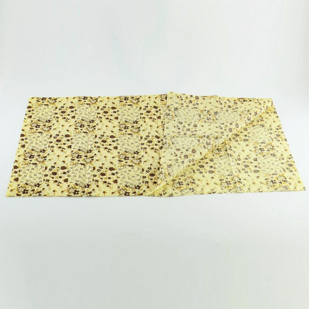 Отрезанная хлопковая светильник-желтого цвета с принтом 50x50 см для шитья