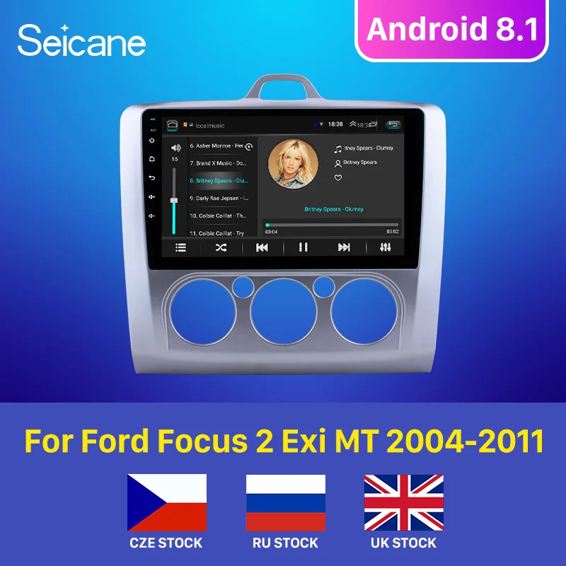 Seicane 9 дюймов Android 8,1 Автомобиль Радио Стерео головное устройство плеер для Ford Focus 2 Exi MT 2004-2008 2009 2010 2011 gps навигации