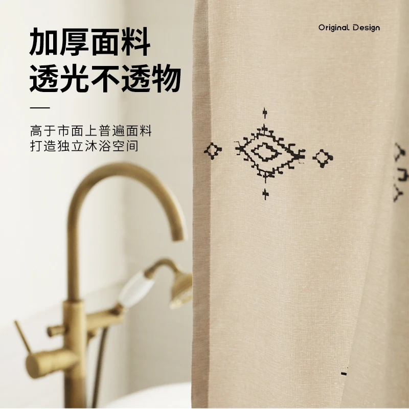 Offerte Tenda Da Doccia Impermeabile Addensata Cortina Cortinas De Bano Set Da Bagno Con Tenda Da Doccia E Tappeti DE50YL