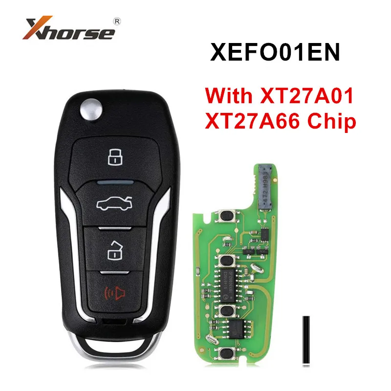 

5pcs Xhorse XEFO01EN Super Remote Key for Ford Style Flip 4 Buttons with Super Chip Work for VVDI2 /VVDI Key Tool