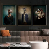 modern animal set art canvas wall goat classical painting posters and prints home wall decoration art illustration