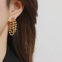 new arrived fashion trendy luxury earrings plated gold color retention tassels jewellery daily wear or matching design