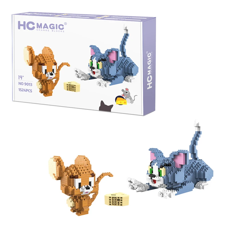 

1524pcs Classic Cartoon Anime Diamond Building Blocks Cat Mouse Tom Model Jerry Mini Micro Bricks Toys for Gift