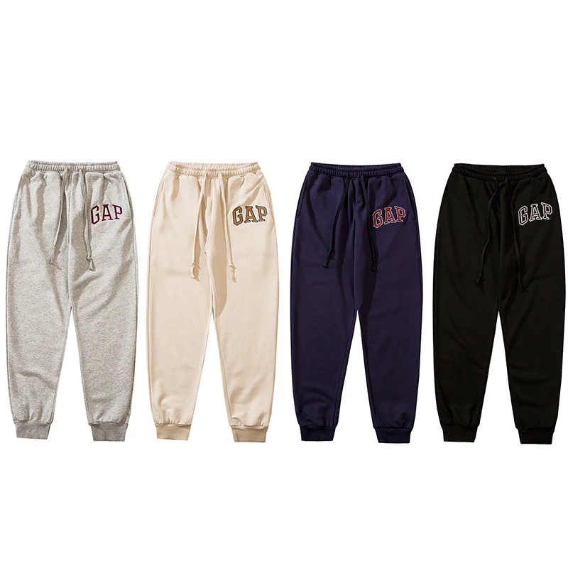 

Gap guard pants men's loose-fitting feet spring and autumn small feet casual pants embroidered cotton lovers sports letter pants