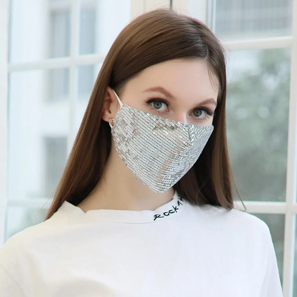 Модная маска для лица с блестками вечевечерние ins kpop от пыли моющаяся