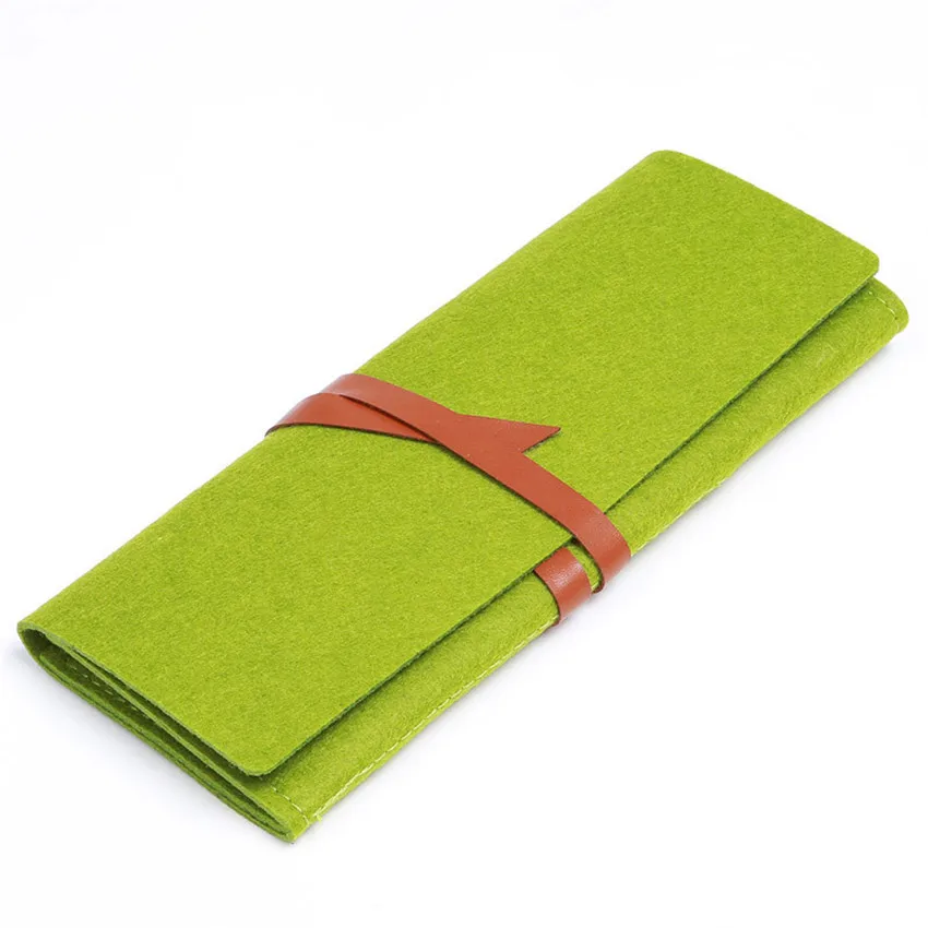 

Vintage Simple Felt Bandage Bag Cosmetic Makeup Storage Organizer Small Travel Make Up Bag