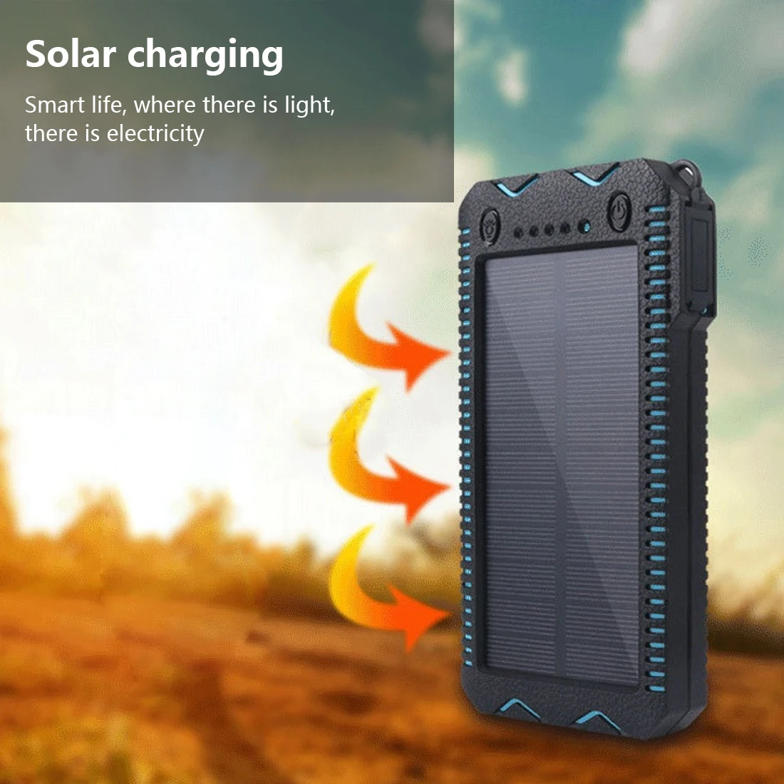 20000mah Power bank Portable super waterproof with cigarette lighter large-capacity flame-proof multi-function solar power | Мобильные