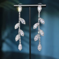earrings accessories luxury women new 2021 jewellery designer earring zircon leaves christmas gift crystal pendants earing